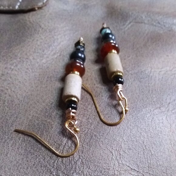 Handmade: Stack Earrings! Beaded Semi-Precious Stones ~ Each Pair is different! - Picture 5 of 8